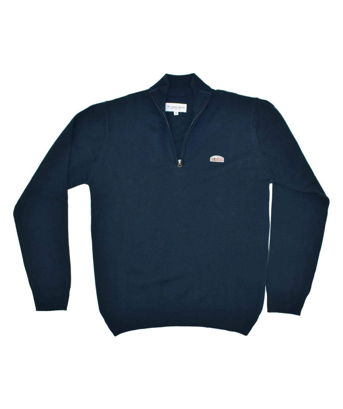 Knit Quarter Zip Sweater- Deep Navy