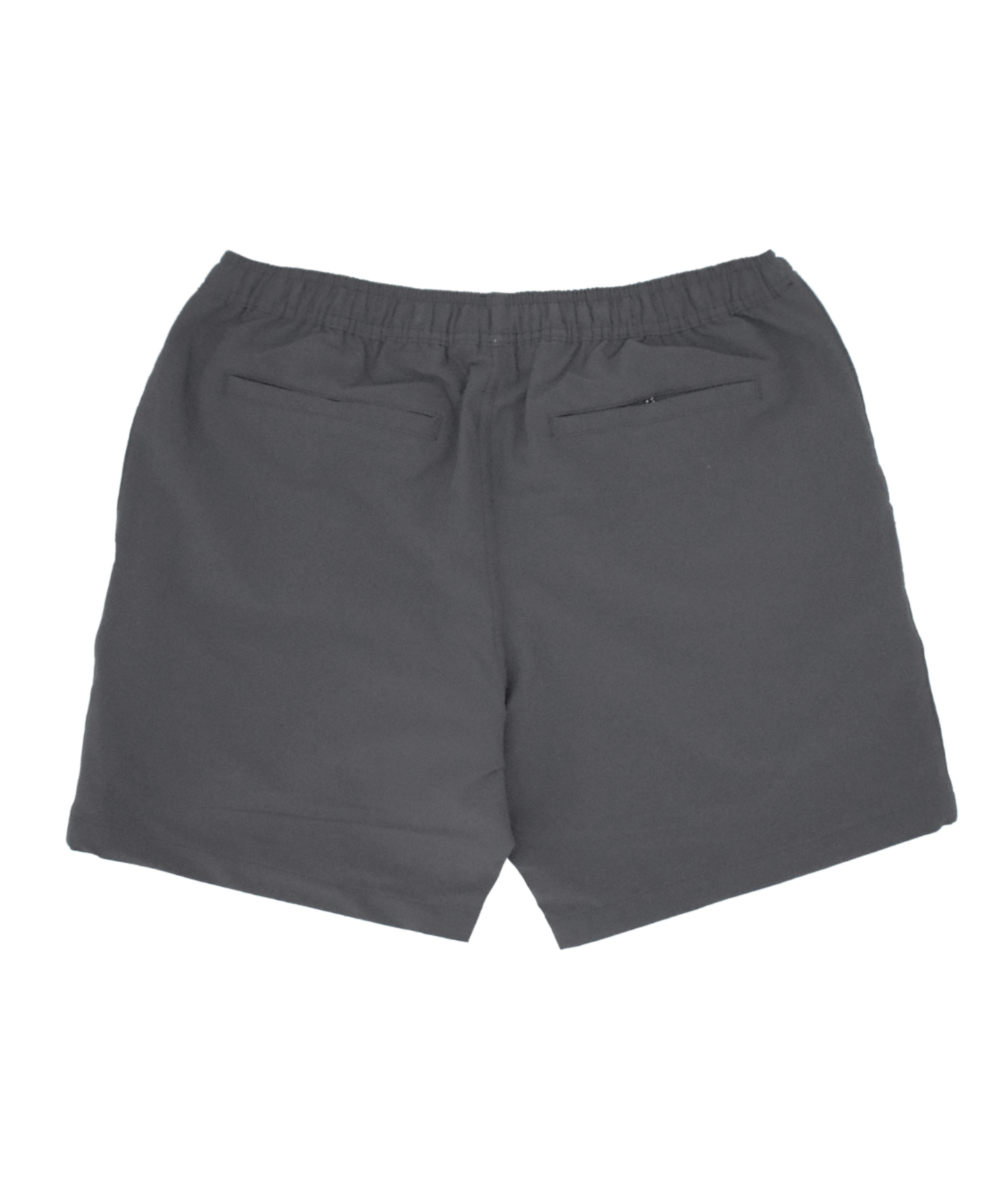 Indulge in premium comfort with these men's jet black shorts, boasting a thick, stretchy construction for versatile wear. Two rear pockets offer storage, the right pocket enhanced with a key ring lasso for secure transport.